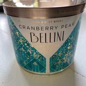 Cranberry Pear Bellini 3 wick candle Bath and Body Works